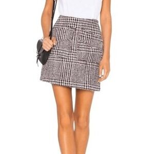 T4 Line Dot Plaid Tweed Mini Skirt Women's Size S‎
